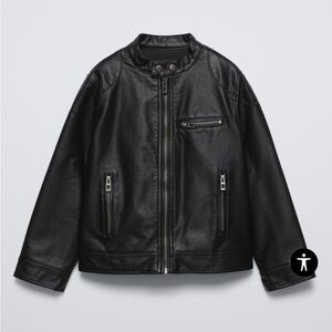 Zara faux leather biker jacket